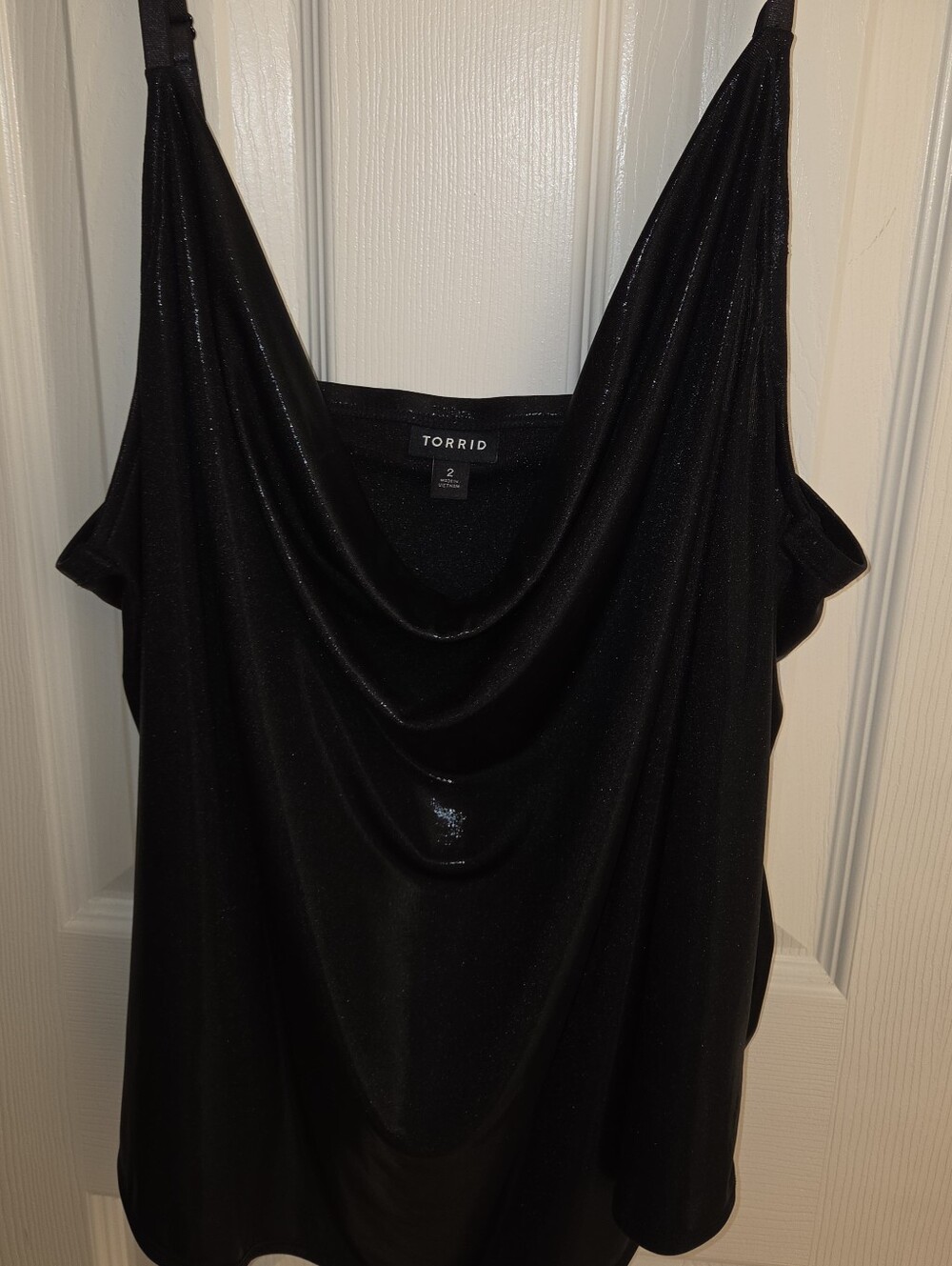 Torrid Black Shimmer Cowl Neck Tank Top
